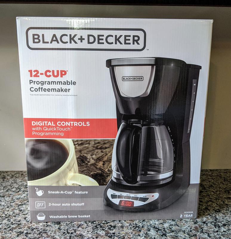  BLACK+DECKER 12-Cup Programmable Coffee Maker, Black