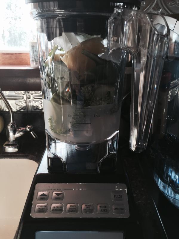 Coconut milk, spinach, brocolli, fresh pineapple, ice
