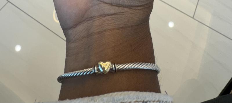 David Yurman Cable Collectibles Heart Bracelet with 18K Gold, 3mm