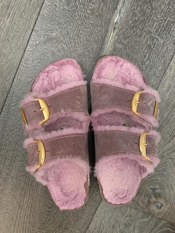 Women's Big Buckle Arizona Shearling Slide Sandals