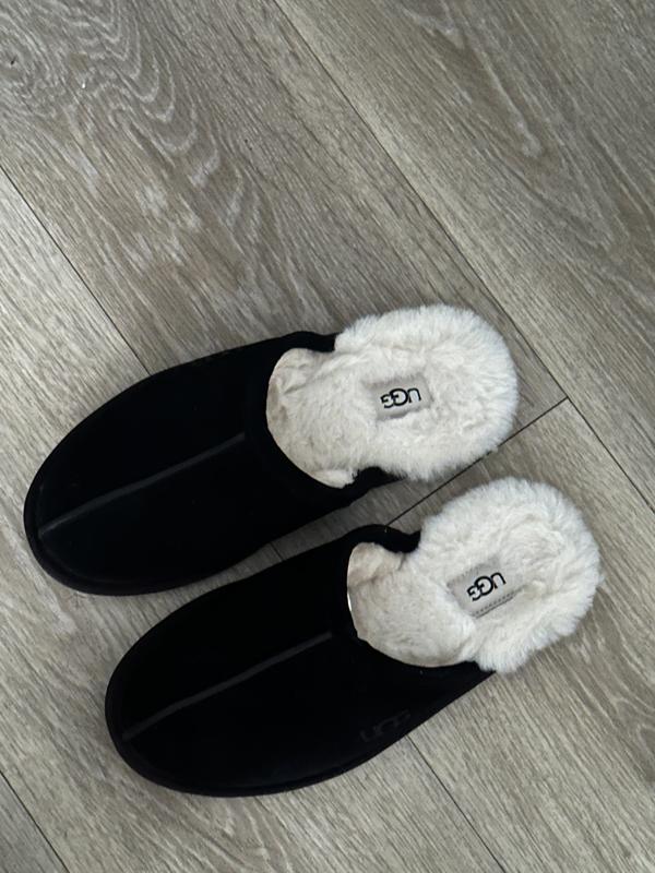 Mens ugg scuff slippers black best sale