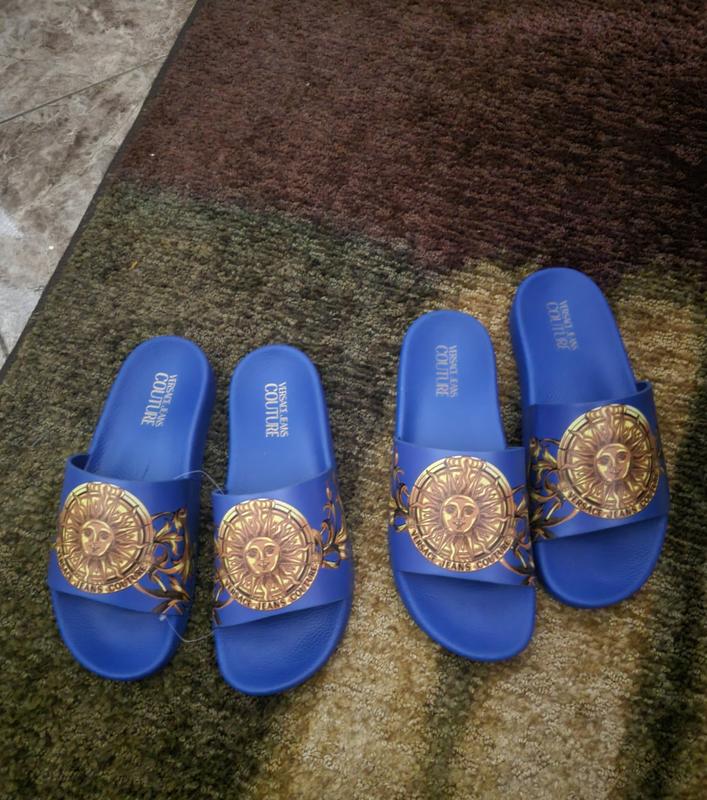 Versace Jeans Couture Men's Gummy Sun Baroque Slide Sandals | Bloomingdale's