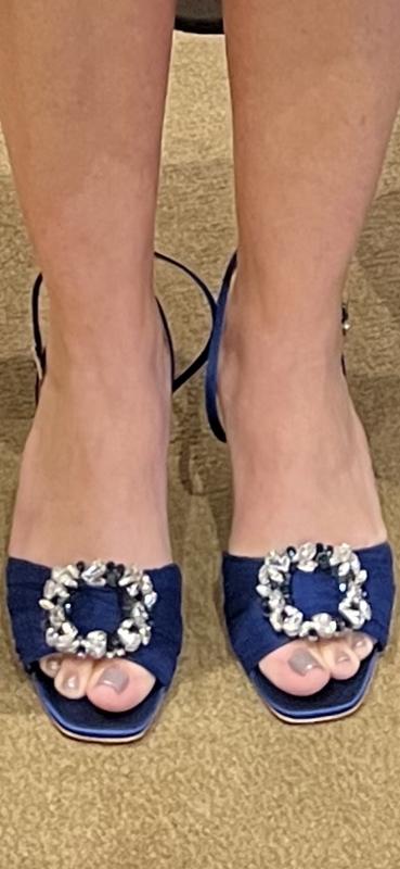 Badgley Mischka Women's Nimah Embellished Demi Heel Sandals