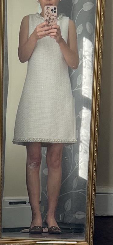 Alice and Olivia Coley Embellished Tweed Mini Dress