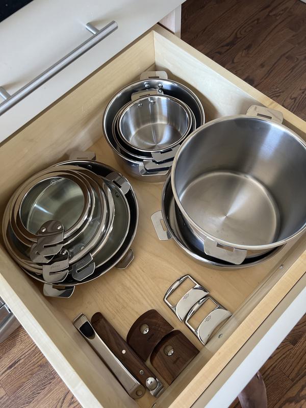 Cristel Strate 18/10 Stainless Steel 13 Piece Cookware Set with Removable  Handles 