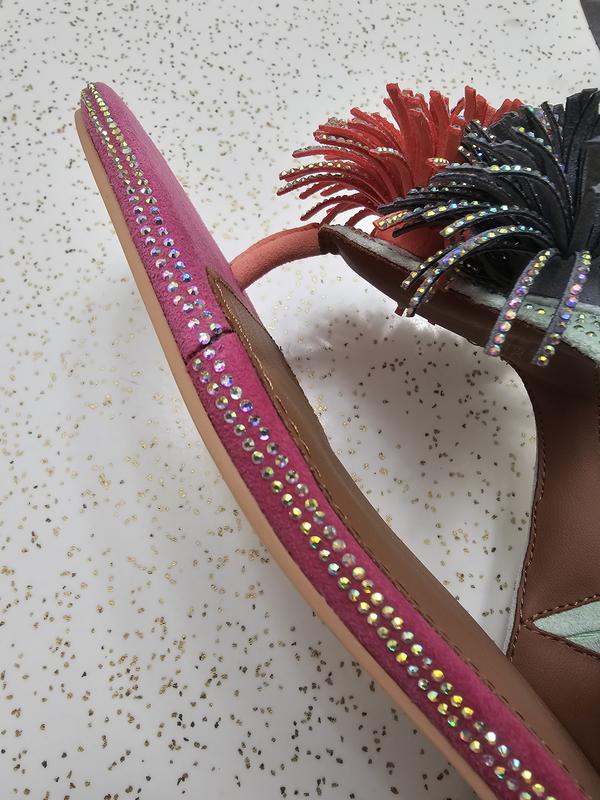 Women's Pom Pom T Strap Sandals