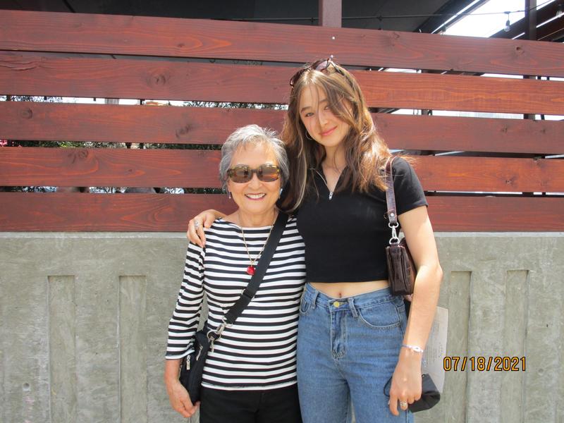 With my 15 years old granddaughter, Rebekah who said I don't look like my age.