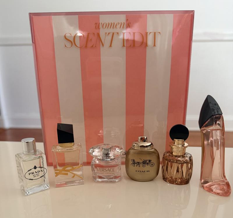 Beautiful set all glass bottles mini versions of the full sizes