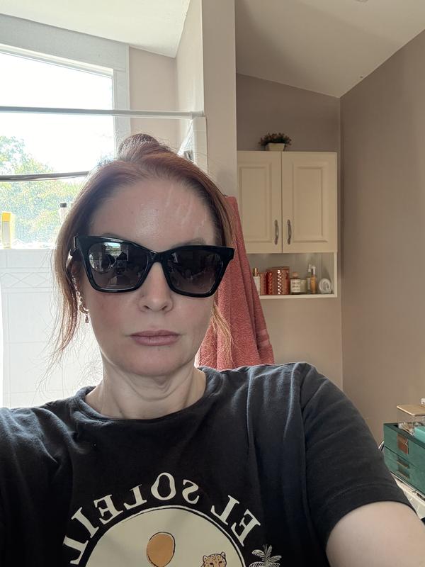  Vintage Check Irregular Sunglasses, 53mm