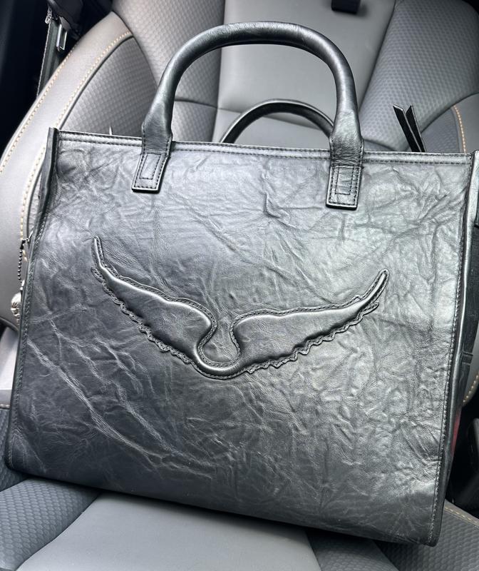 Zadig & Voltaire Angel Wings Crinkle Leather Tote Bag