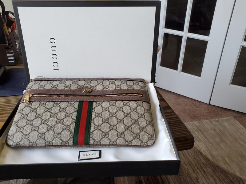 ophidia large gg supreme pouch clutch bag