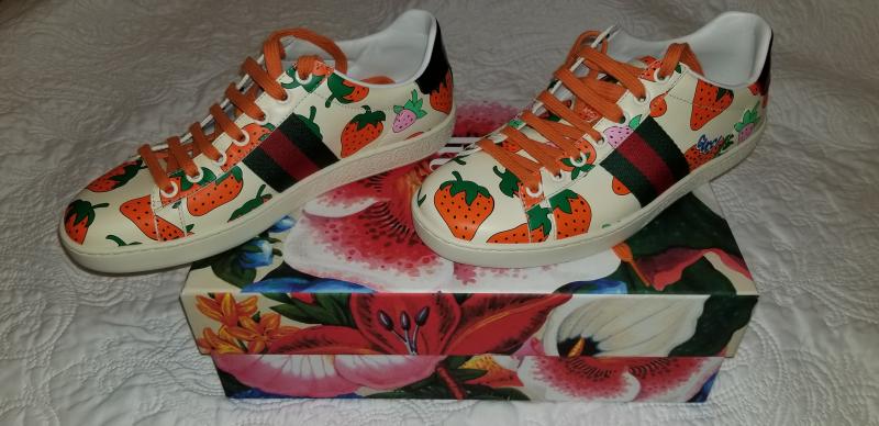 Gucci strawberry sneakers on sale