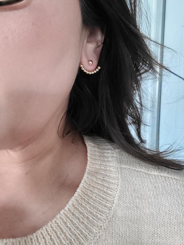 Ear Jacket, Front and Back Earrings, Ball Ear Jackets, Gold Ear Jacket  Earrings, Ball Earrings, Silver Ear Jackets, HOLLS EAR JACKETS 