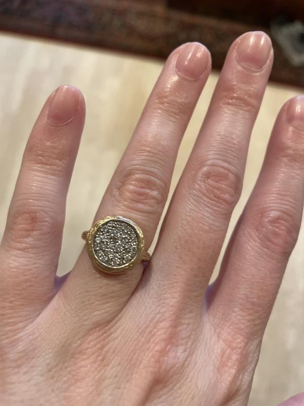 Diamond Circle Statement Ring in 14K Yellow Gold, .40 tcw 