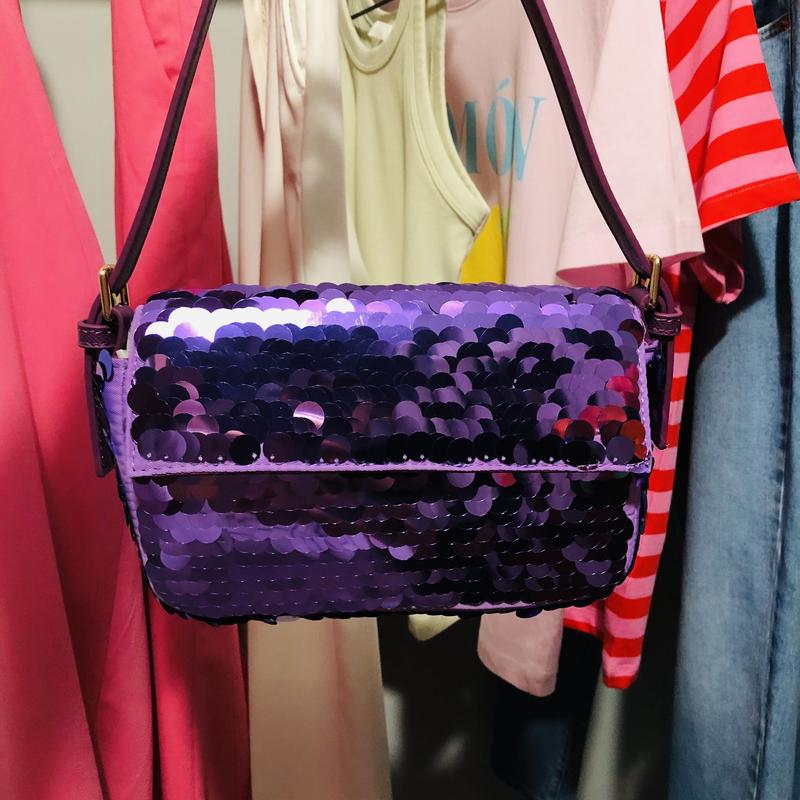 Purple Transparent Sequin Tote