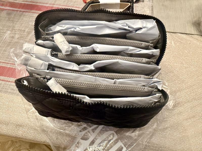 コスメバーゲン出品　生地おまかせ3段三角ブラックファルダ MZ WALLACE Accordion Cosmetic Bag | Bloomingdale's Handbags