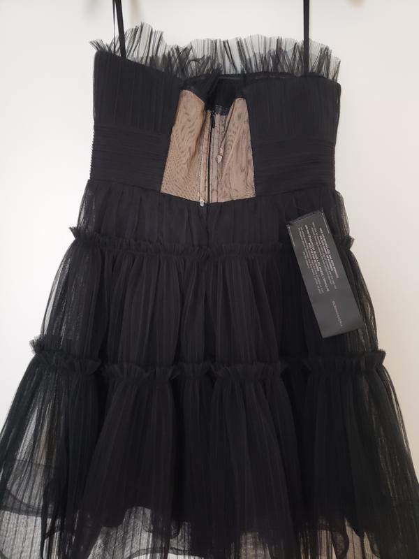 BCBGMAXAZRIA Strapless Tiered Tulle Mini Dress Bloomingdale s