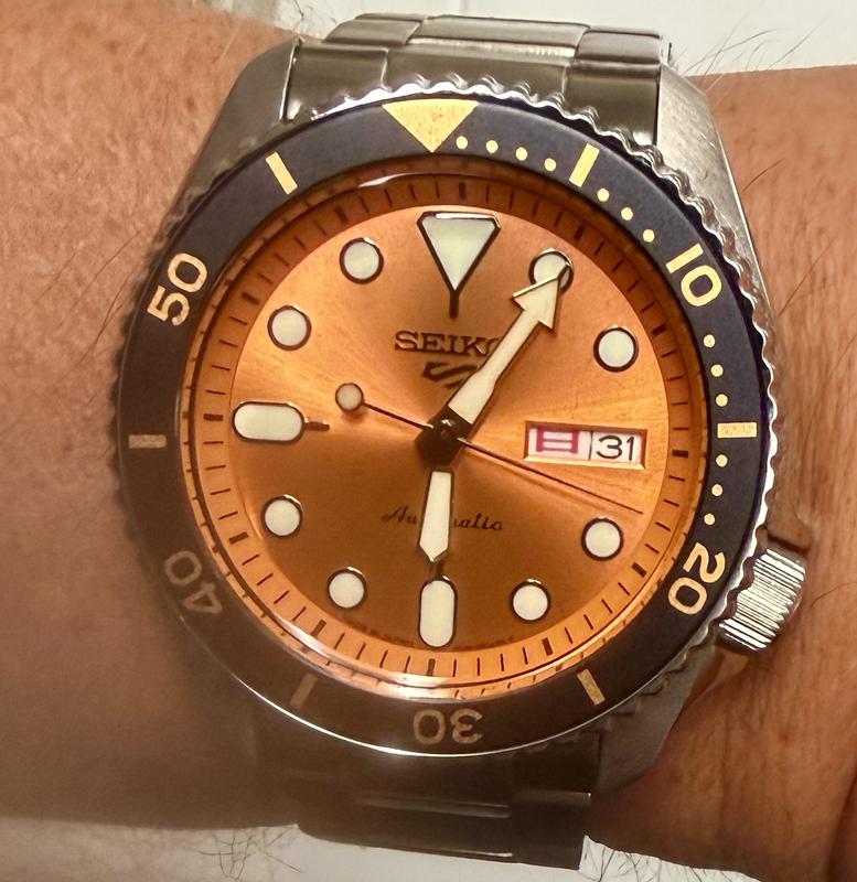 The Black Bezel/Orange Face Seiko 5 Sports Diver gets a lot of compliments every time I wear it!