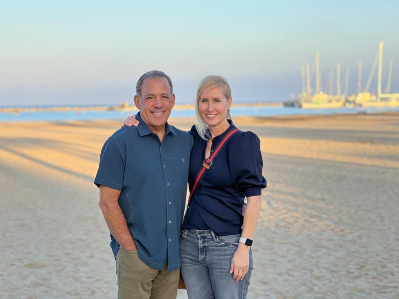 On the beach in Santa Barbara just before sunset