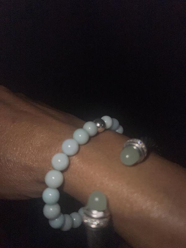 My beautiful Bloomingdales beaded bracelet is so perfect and I wear it next to my David Yurman green chalcedony bracelet