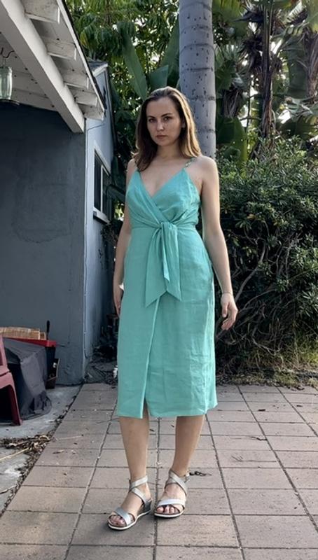 REISS Esme Linen Side Tie Midi Dress | Bloomingdale's