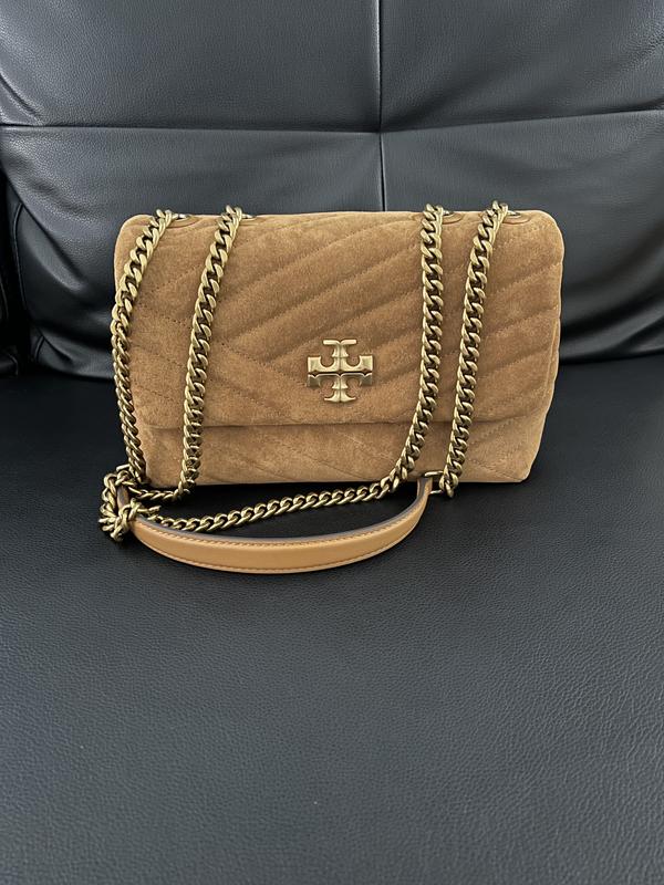 Tory Burch Kira Chevron Suede Small Convertible Shoulder Bag