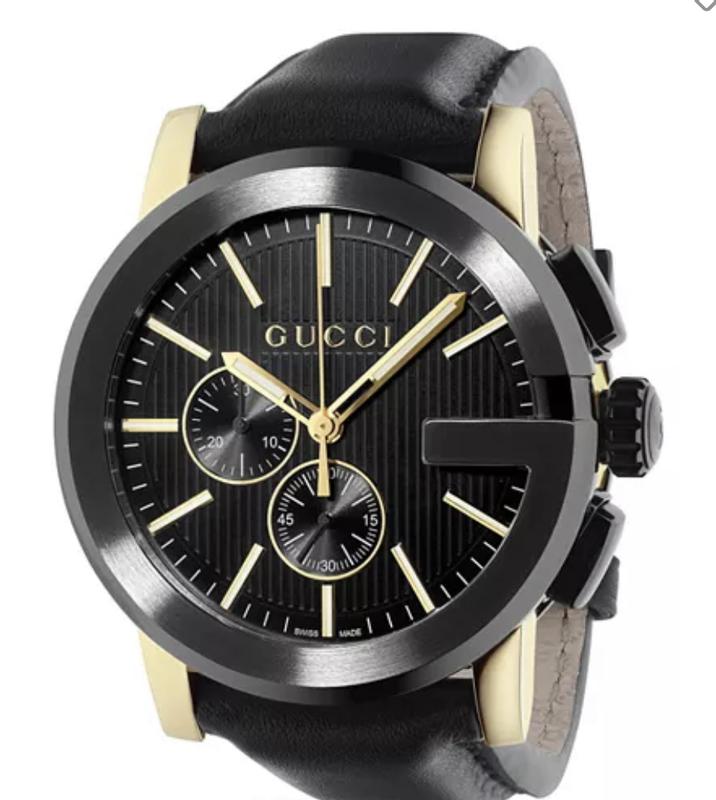 Gucci watch clearance black leather band