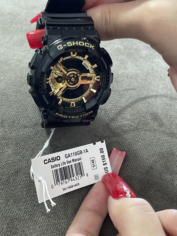 Men's Analog Digital Black Resin Strap Watch, 55mm GA110-1B