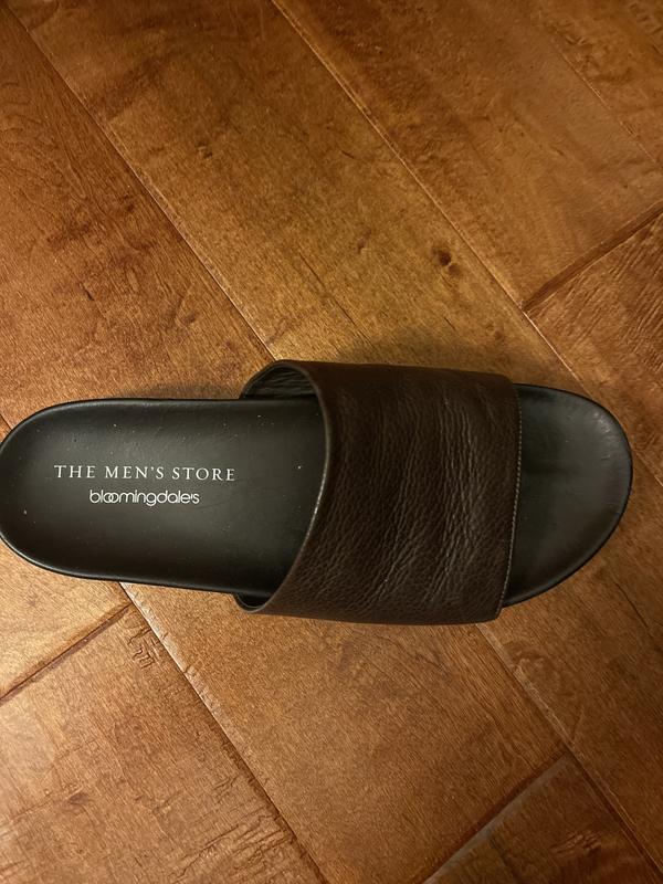 Bloomingdales Men\'s Store Smith Black Leather Men\'s Slides Sandals Bloomingdale main image 4