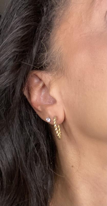 Children's 14K Gold 4mm Round Cut Studs Girls' Screw Back Earrings