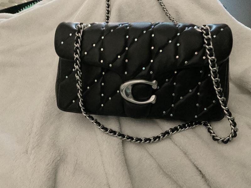 COACH Tabby Small Crystal Rivet Quilted Leather Shoulder Bag ...