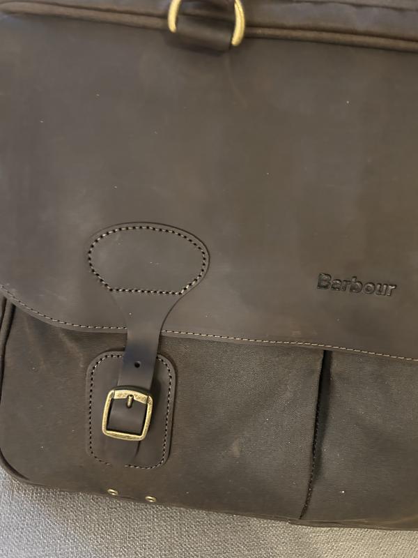 Nice bag but was hoping for more contrast between the brown leather and olive green fabric