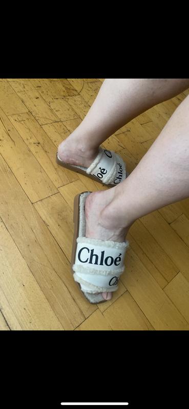Chloé Chloe Women's Woody Shearling Slide Sandals