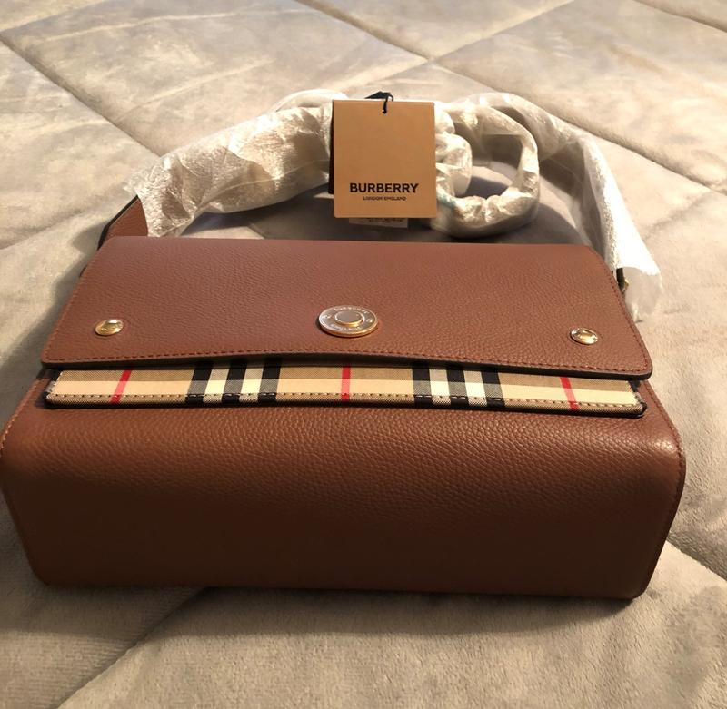 Burberry Leather & Vintage Check Note Crossbody | Bloomingdale's