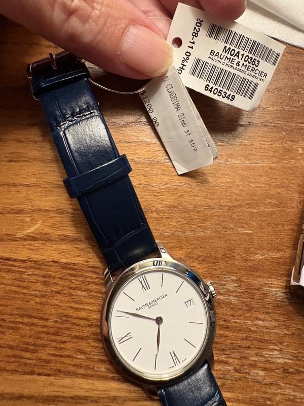 Women's Swiss Classima Blue Leather Strap Watch 31mm M0A10353