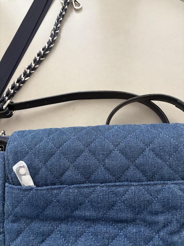 MZ WALLACE Crosby Lock Small Quilted Denim Saddle Bag