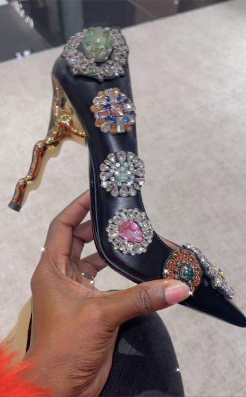 Moschino Moshino Women's Embellished Zig Zag Heel Pumps