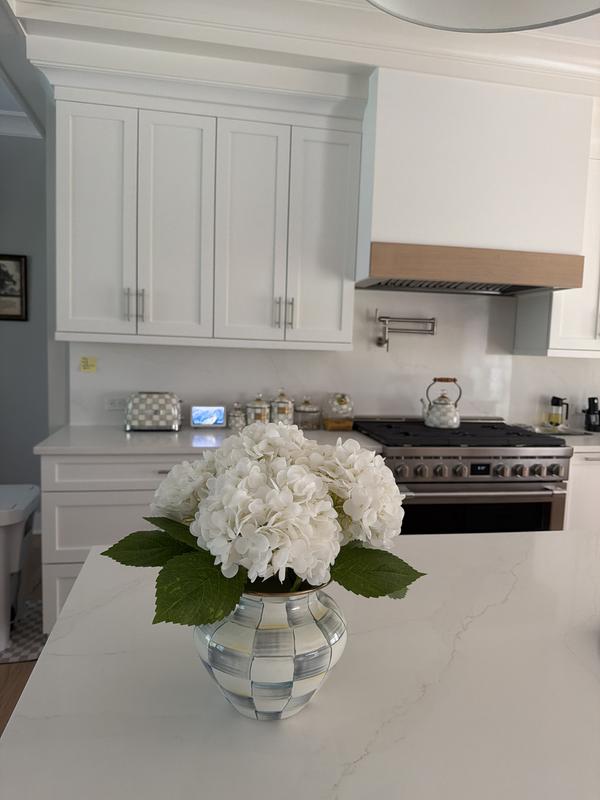 Large sterling check vase