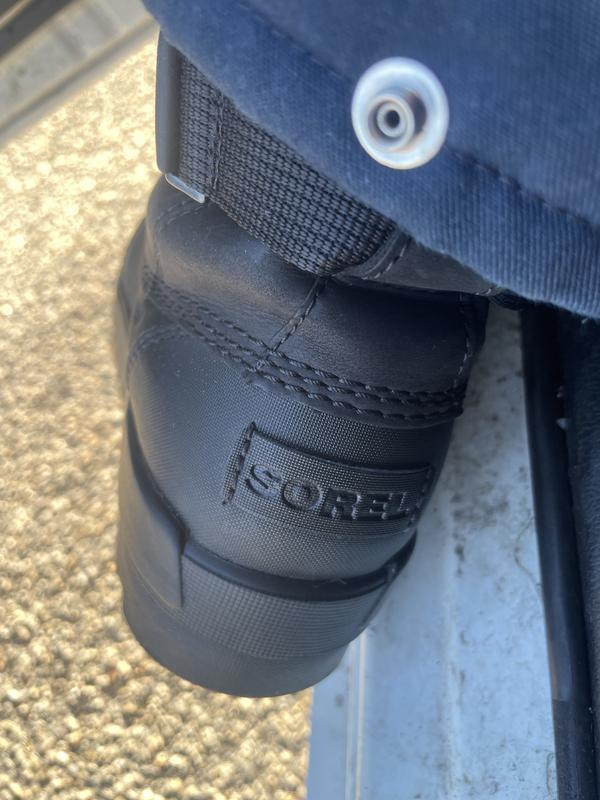 Excuse the background!  Focus on the boot’s ability too get me through the work day with my bad knees!! Such a blessing