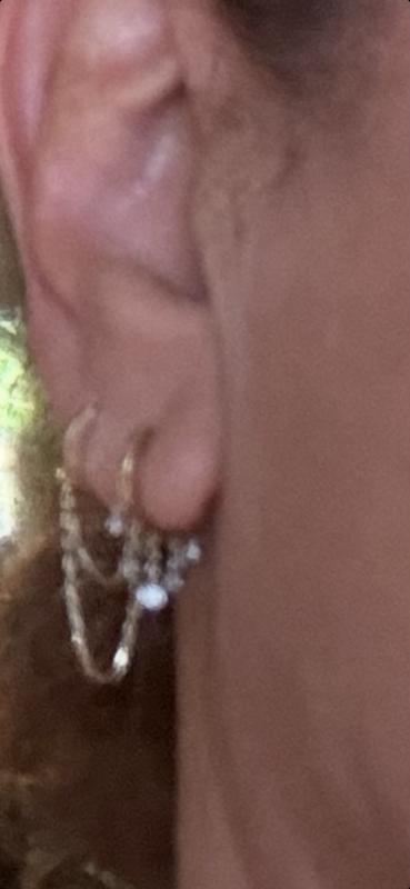 Beautiful combination, Moon and meadow Huggie Hoop with Meria T Hoop Earrings ...