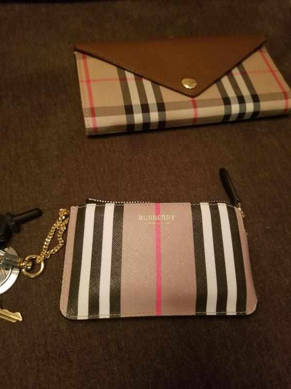 Burberry Kelbrook Icon Stripe Leather Zip Pouch | Bloomingdale's