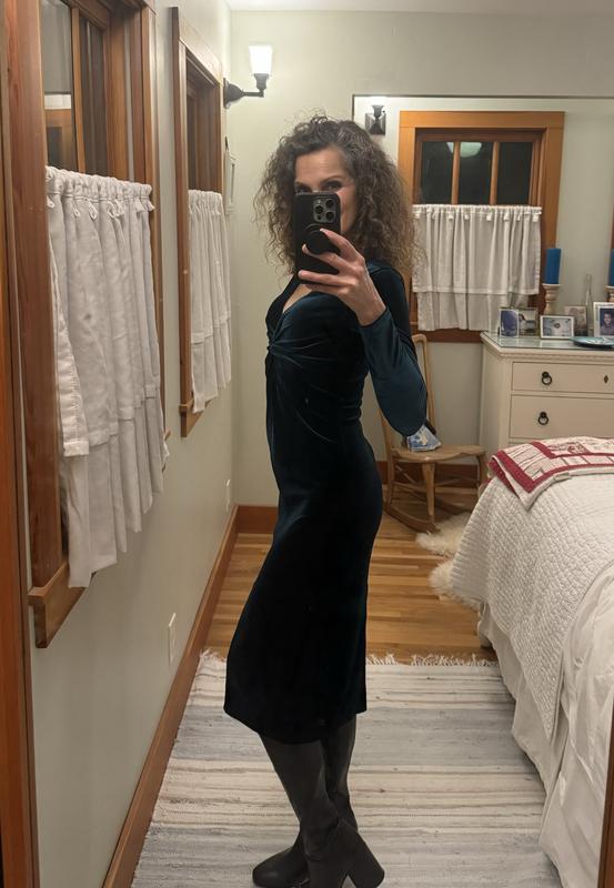 Aqua twist front velvet dress sale