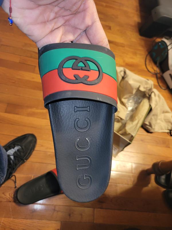 NWT Gucci Men\'s Signature Stripe Slide Sandals Sz 7G Gucci | Shoes | Nwt40 Gucci Men Signature Stripe Rubber  main image 3