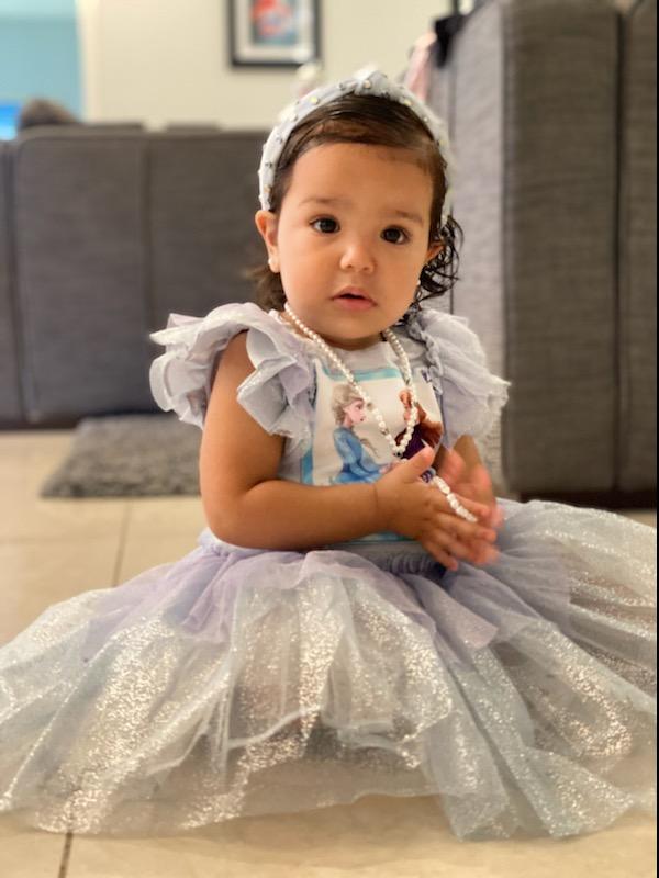 pippa and julie princess dress Pippa & Julie Girls' Disney Princesses Border Print Dress - Baby
