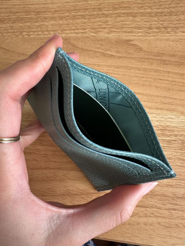 Longchamp Le Foulonne Leather Cardholder in Eucalyptus