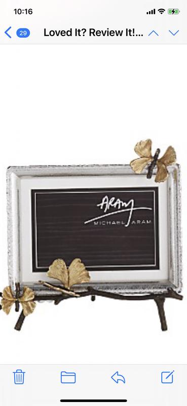 Her new Michael Aram picture frame!