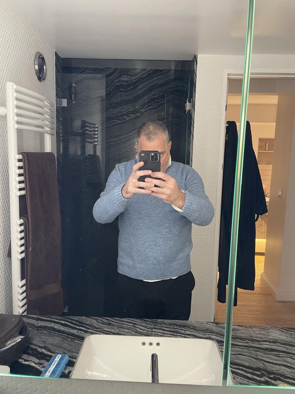 Me in A.P.C. Lucas sweater