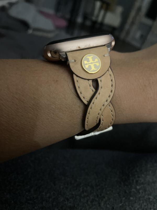 Tory Burch Interchangeable Cream Braided Leather Strap For Apple Watch®  38mm/40mm - Macy's