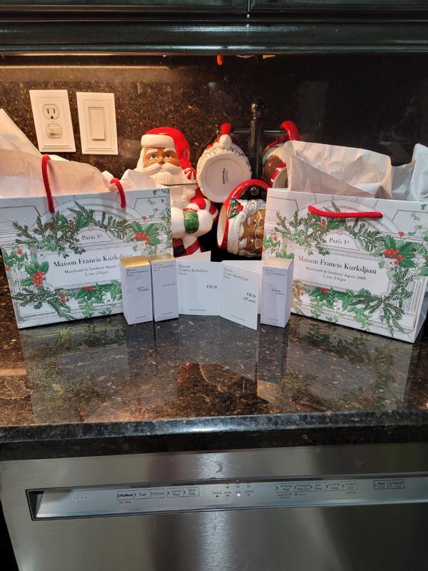 These we're all christmas gifts from hubby. He likes them all on me. He couldn't choose so he bought them all with the rare Maison Frances Christmas shopping bags and a few samples inside!