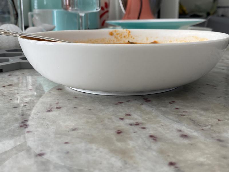 Serveware For Me Collection Porcelain Shallow Round Serving Bowl
